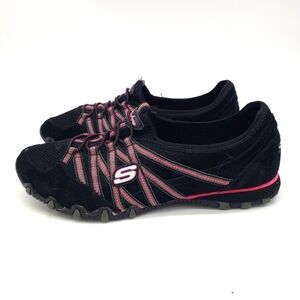 Skechers Shoes Womens 8 Bikers Quick Step Black Hot Pink Sneakers